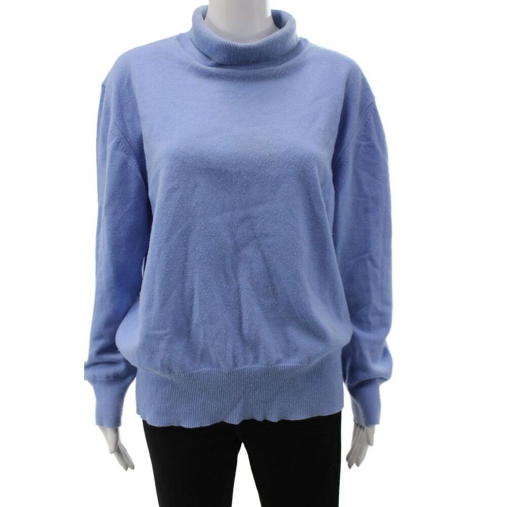 Escada Margaretha Ley Womens Turtleneck Wool Pullover Blue Size 44